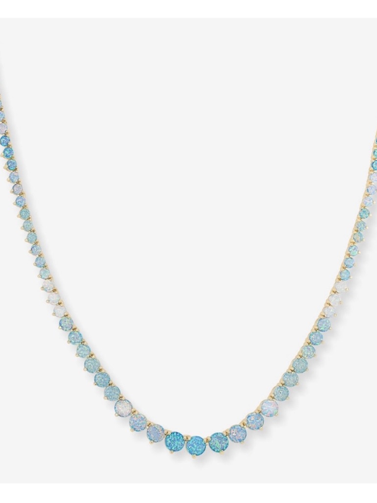Nwt Melinda Maria Silver Not Your Basic Graduated Ombr Tennis Necklace 250$